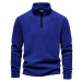 49143 Dewberry Half Zipper Stand Collar Mens Fleece-BLUE