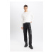 DEFACTO Baggy Fit Straight Leg Faux Leather Trousers