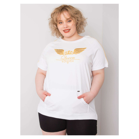 Lady's blouse made of white plus size cotton