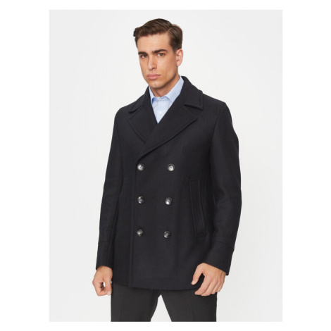 Boss Vlnený kabát H-Hyde-Pcoat-234 50502282 Tmavomodrá Relaxed Fit Hugo Boss