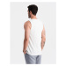 Pánske tričko bez rukávov OMBRE Tank top OM-TSBT-0192 V-1 white