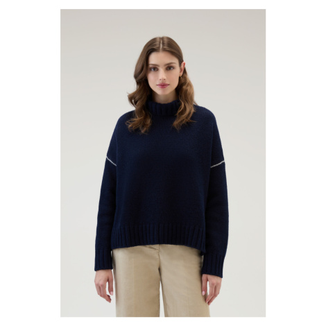 Rolák Woolrich Wool Cable' Turtleneck Melton Blue