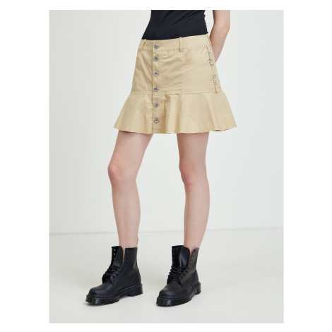 Beige women's short skirt Diesel Beth - Women