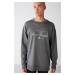 GRIMELANGE Archie Men's 3D Embroidered Crew Neck Gray Sweatshir