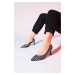 LuviShoes CHEVY dámske čiernobiele vzorované priehľadné topánky na podpätku