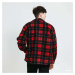 Bunda Urban Classics Plaid Teddy Lined Shirt Jacket Black/ Red