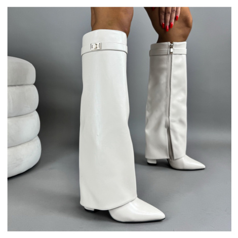 Béžové vysoké čižmy iMóda