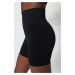 Trendyol Black Seamless/Seamless Sport Shorts legíny pre extra stretnutie