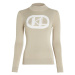 Sveter Karl Lagerfeld Logo Turtleneck Hummus/White