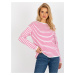 White-pink classic striped woolen sweater from RUE PARIS