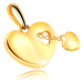Zlatý 14K prívesok s obrysom srdca - malé srdiečko na retiazke
