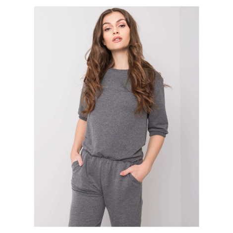 Women's dark grey melange jumpsuit