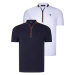 DUAL SET T8571 DEWBERRY ZIPPER MENS T-SHIRT-NAVY BLUE-WHITE