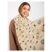 Ecru women's scarf with prints