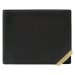 Čierna a tmavo hnedá horizontálna pánska peňaženka s akcentom