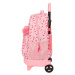 Školský batoh na kolieskach Safta "In Bloom" - ružový - 33L