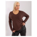 Brown classic plus size viscose sweater