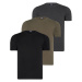 TRIPLE SET T8569 DEWBERRY BIKE COLLAR MENS T-SHIRT-BLACK-ANTHRACITE-KHAKI