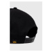 Bavlnená čiapka Alpha Industries 126912.03-Black, čierna farba, s potlačou