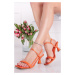 Oranžové sandále na tenkom podpätku Giulia