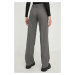 Vlnené nohavice Answear Lab dámske, šedá farba, široké, vysoký pás