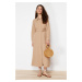 Trendyol Light Beige Linen Look Woven Dress