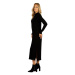 Litex Dámske maxi šaty s dlhým rukávom 7D023 čierna
