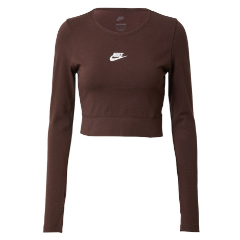 Nike Sportswear Tričko 'Emea'  hnedá / biela