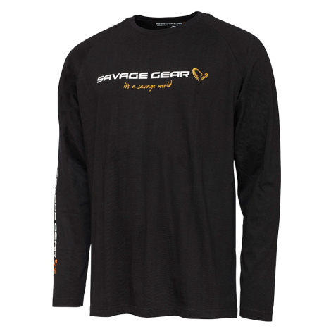 Savage gear tričko signature logo long sleeve t shirt black caviar