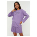 Trendyol Lilac Printed Boyfriend Fit and Knitted Pajamas Set