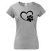 Dámske tričko s psou labkou a srdiečkom - ideálny darček