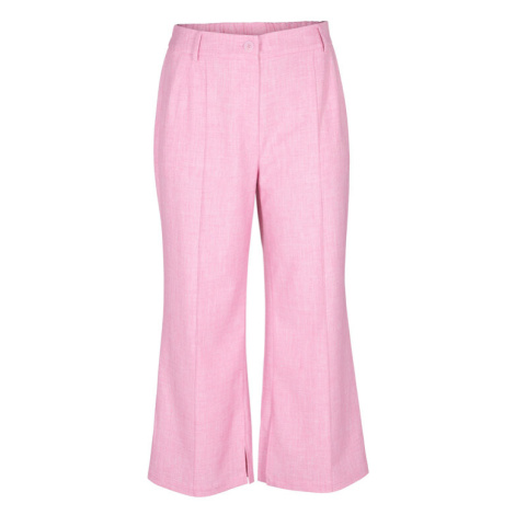 Zizzi Bavlnené nohavice M90007B Ružová Regular Fit