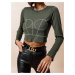 Khaki crop top AFRA s kamienkami