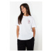 Trendyol White More Sustainable 100% Cotton Bushing Embroidery Relaxed/Comfortable Fit Knitted T