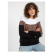 Women's basic black-and-white sweatshirt with crewneck