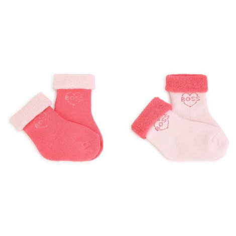 Ponožky pre bábätká BOSS 2-pak ružová farba Hugo Boss