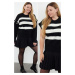 Trendyol Curve Black Striped Sleeves Removable Functional Knitwear Sweater