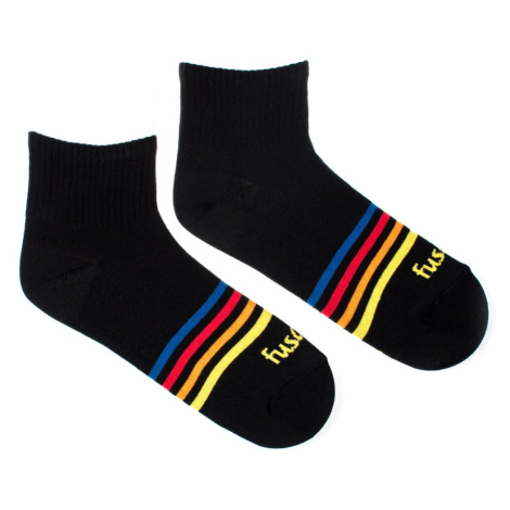 Trojštvrťové ponožky Pásik čierny Fusakle
