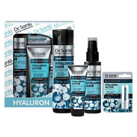 Darčeková sada na hĺbkovú hydratáciu vlasov Dr. Santé Hyaluron Active + darček zadarmo