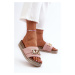 Women's platform slippers with embellishment, pink Vapireta