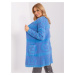 Blue women's cardigan with patterns