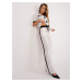 Women's fabric trousers Ecru with stripes