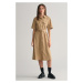 ŠATY GANT REG UTILITY SS SHIRT DRESS DARK KHAKI