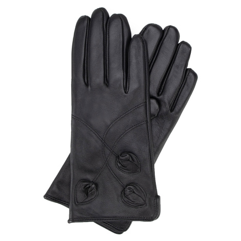 Dámske rukavice s ozdobným prešívaním, čierne 44-6A-712-1 Wittchen