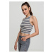 Women's T-Shirt Rib Stripe Cropped Top Dark/White/Grey