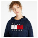 Sveter Tommy Jeans Center Flag Cable Hoodie Blue