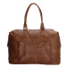 Hnedá ľahká kožená cestovná taška &quot;Imperial&quot; - veľ. M