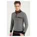 1039 DEWBERRY MEN'S SWEATSHIRT-PATTERNED BLACK