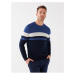 LC Waikiki Crew Neck Long Sleeve Color Block Men's Knitwear Sweater