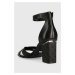 Kožené sandále Guess YANCY čierna farba, FL6YAN LEA03